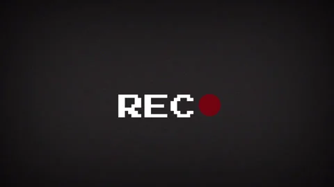 VHS tape recording with noise effect on a black background Stock Footage 332169664