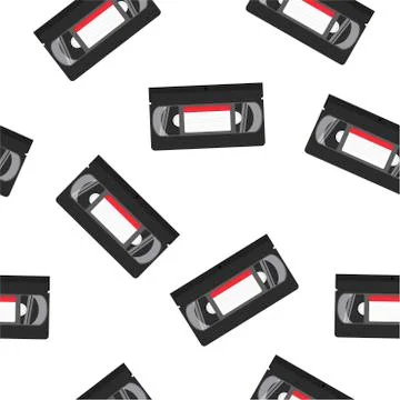 VHS Tapes Seamless Pattern or Wallpaper Illustrazione stock