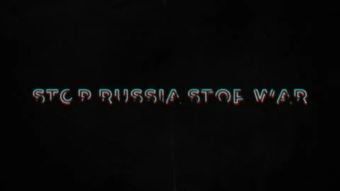 VHS text intro - Stop Russia Stop War. Call to stop Russia and genocide of the 스톡 동영상 177356702