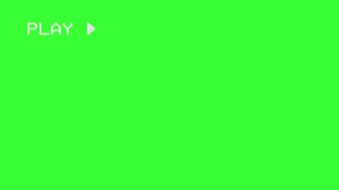 VHS TV retro filter with play on green screen. Visual video effects background. Video stock 317304987