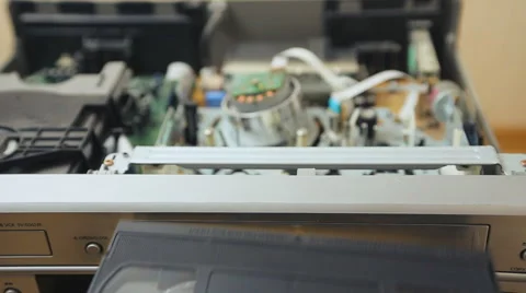 VHS VCR mechanism work, the sequence of ... | Stock Video | Pond5