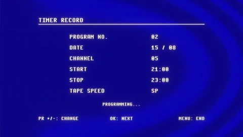 VHS VCR Timer Record blue Stock Footage 347831210