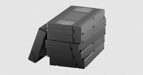 VHS video cassette stack rotation animation seamlessly loopable. 3D renderi.. Stock Footage 337797434
