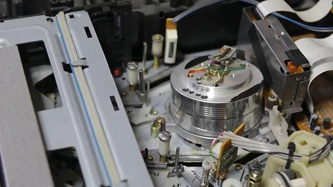 VHS Video Tape Player Inside 動画素材 76375343