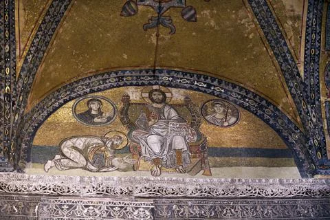 VI Leon Mosaic Aya Sofya Mosque Hagia Sophia Istanbul Turkey Stock Photos