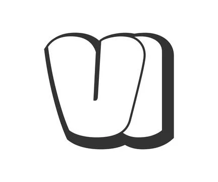 VI logo, bubble comic lettering, rounded in graffiti style black and white .. Illustrazione stock