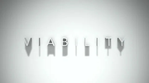 Viability 3D title animation with shadows on a white background Stock Footage 296492659