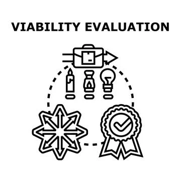 Viability evaluation concept for business development planning Stock Illustration