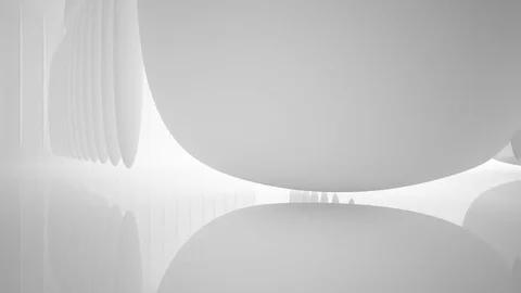 ViAbstract smooth white interior with future columns and decor in the form of st Vídeos de archivo 85155442