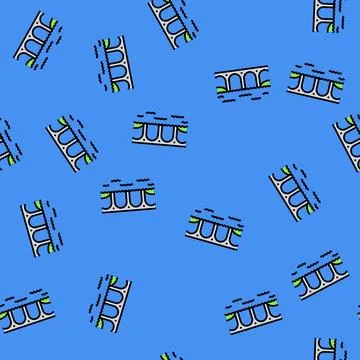 Viaduct bridge vector seamless pattern イラスト素材