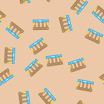 Viaduct bridge vector seamless pattern 스톡 일러스트