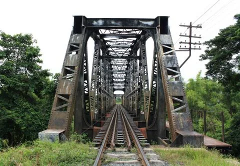 Viaduct is the bridge which the train use to across river Stock Photos