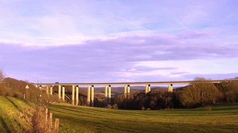 Viaduct over the valley in Germany. Stock Footage 37284881