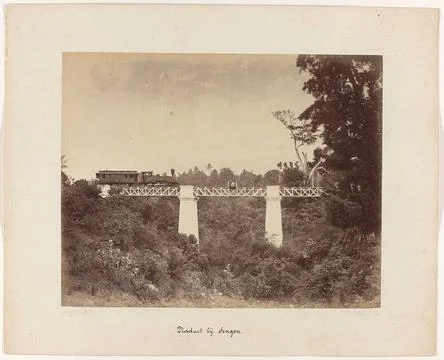 Viaduct at Sengon; State railways on Java. View of the viaduct or railway ... Stock Photos