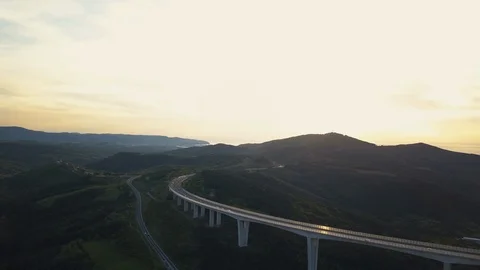Viaduct at sunset Stock Footage 108432538