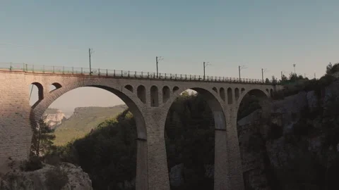 Viaduct view from bottom to top at sunset Stock Footage 251640526