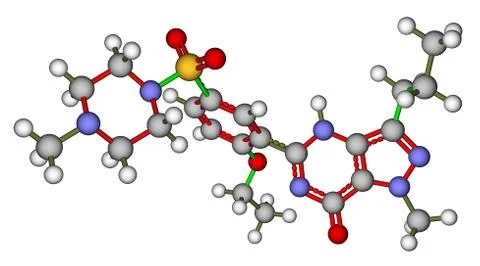 Viagra (sildenafil) molecular structure Stock Illustration