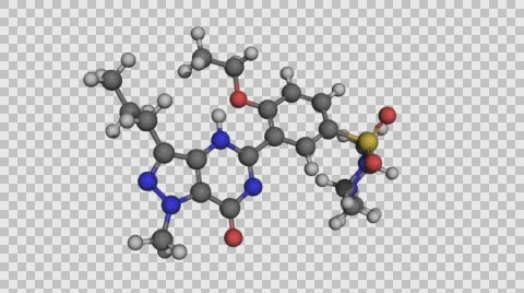 Viagra (sildenafil) molecule model rotating Stock Footage 66388035