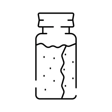 Vial bottle containing liquid substance for medication or chemistry Stock Illustration