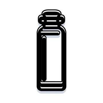 Vial glass container with liquid solution icon Stock Illustration