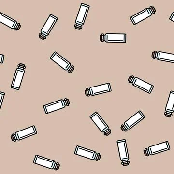 Vial glass package vector seamless pattern 스톡 일러스트