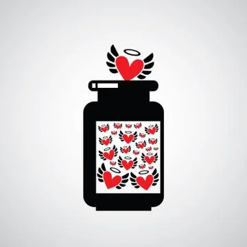 Vial of  heart Stock-Illustration