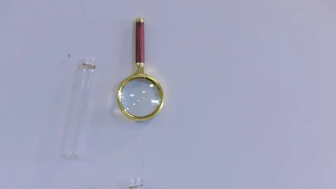 Vial Magnifying Glass Stock Footage 89707533