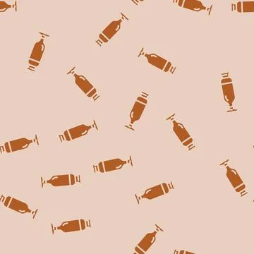 Vial plastic package glyph vector seamless pattern Stock Illustration