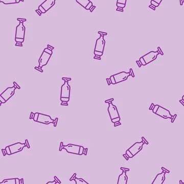 Vial plastic package line vector seamless pattern Stock Illustration