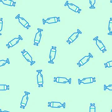 Vial plastic package vector seamless pattern Illustrazione stock
