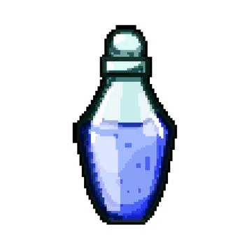 Vial potion bottle pixel art vector illustration Stock Illustration