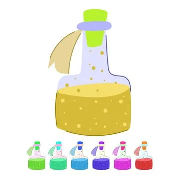 Vial potion bottle vector cartoon graphic Stockillustratie