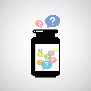 Vial of question mark symbol Stock Illustration