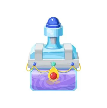 Vial in shape of chest isolate witch potion bottle Illustration