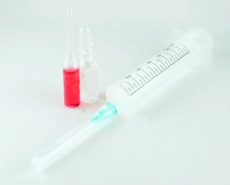 The vials and syringes Stock Photos