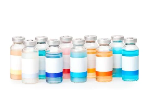 Vials with colored substances 写真素材