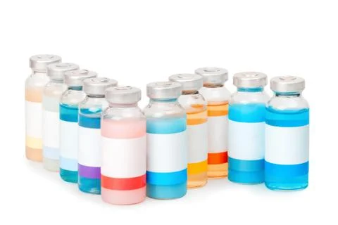 Vials with colored substances 写真素材