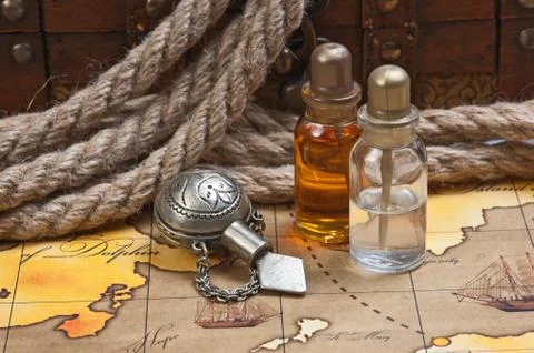 Vials of perfume oils 스톡 사진