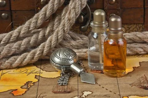 Vials of perfume oils 스톡 사진