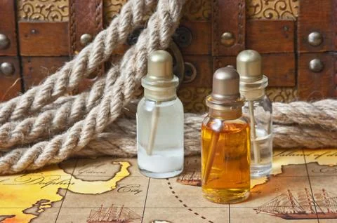 Vials of perfume oils Stock Photos