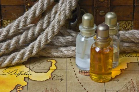 Vials of perfume oils Stock Photos