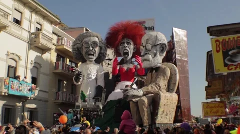 Viareggio Carnival Parade Float Stock Footage 50500452