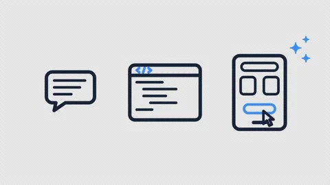 Vibe coding concept - creating mobile app by generating AI code from prompt 스톡 동영상 347284664