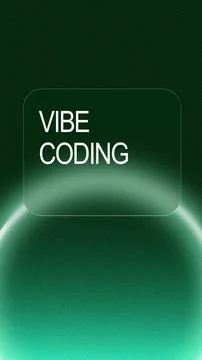 Vibe coding display that shows the name and concept in a digital format with a Stock Illustration