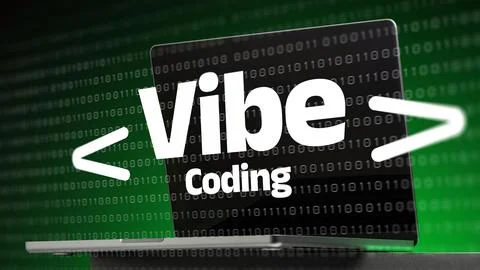 Vibe coding explores programming concepts and skills for beginners in a digital Stock-Fotos