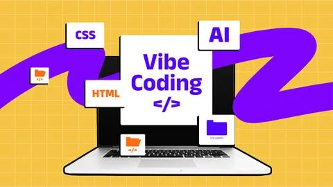 Vibe coding explores various programming languages and technologies for Stock Photos