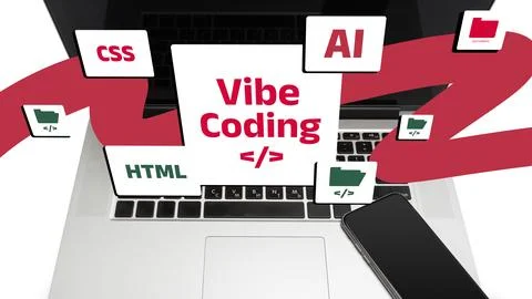 Vibe coding focuses on various aspects of programming and design using CSS, AI Stock Photos