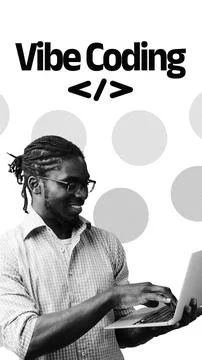 Vibe coding is a new trend where people engage with technology in a creative Stock Photos