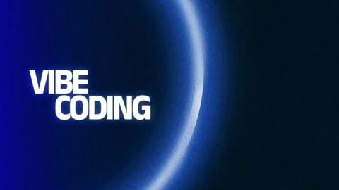 Vibe coding reveals creative process in digital arts setting at night Illustrazione stock