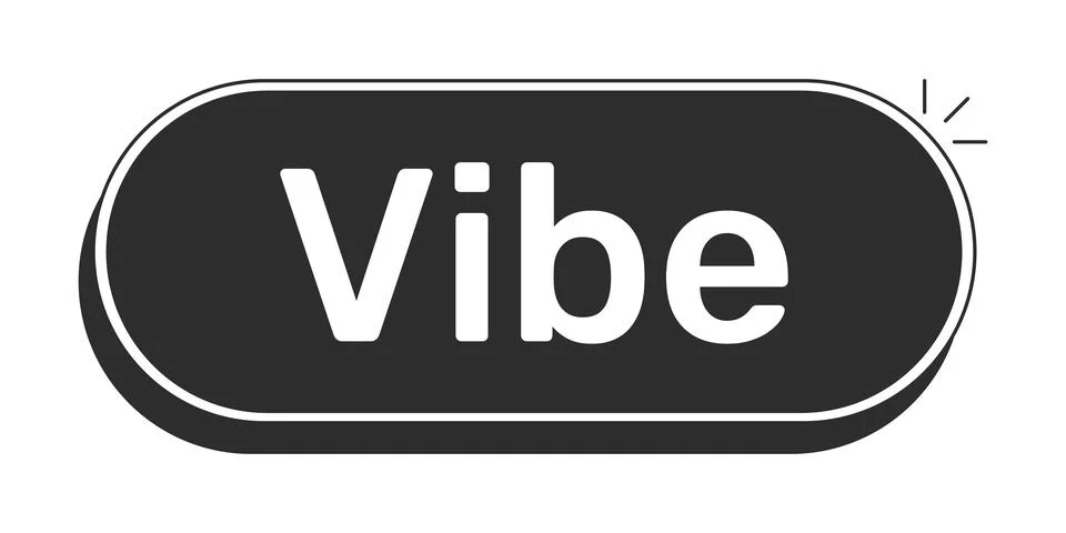 Vibe rounded modern black UI element Stock Illustration
